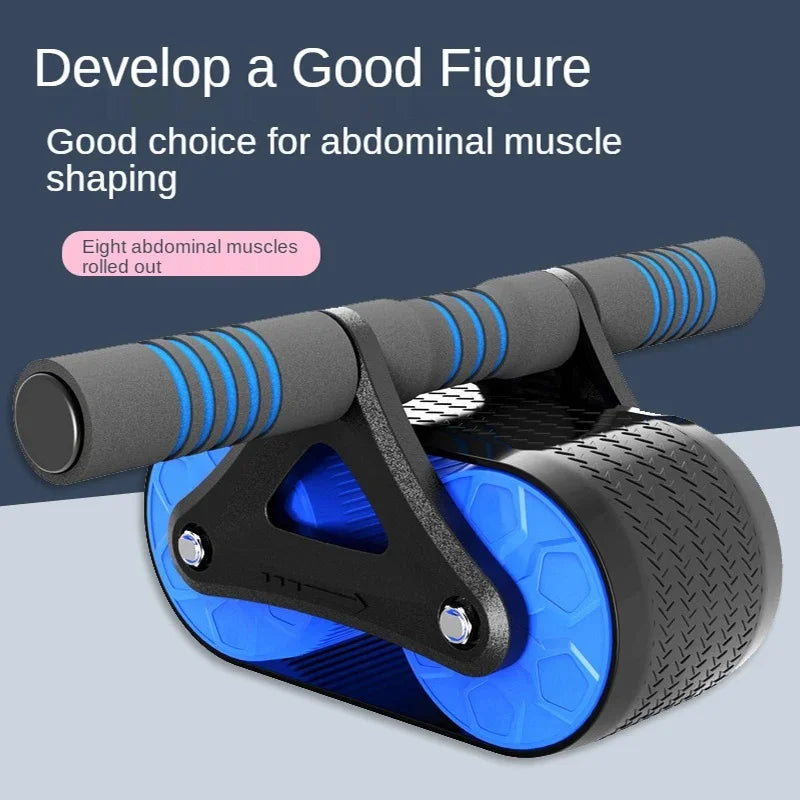 Automatic Rebound Double-Wheel Ab Roller with Knee Pad