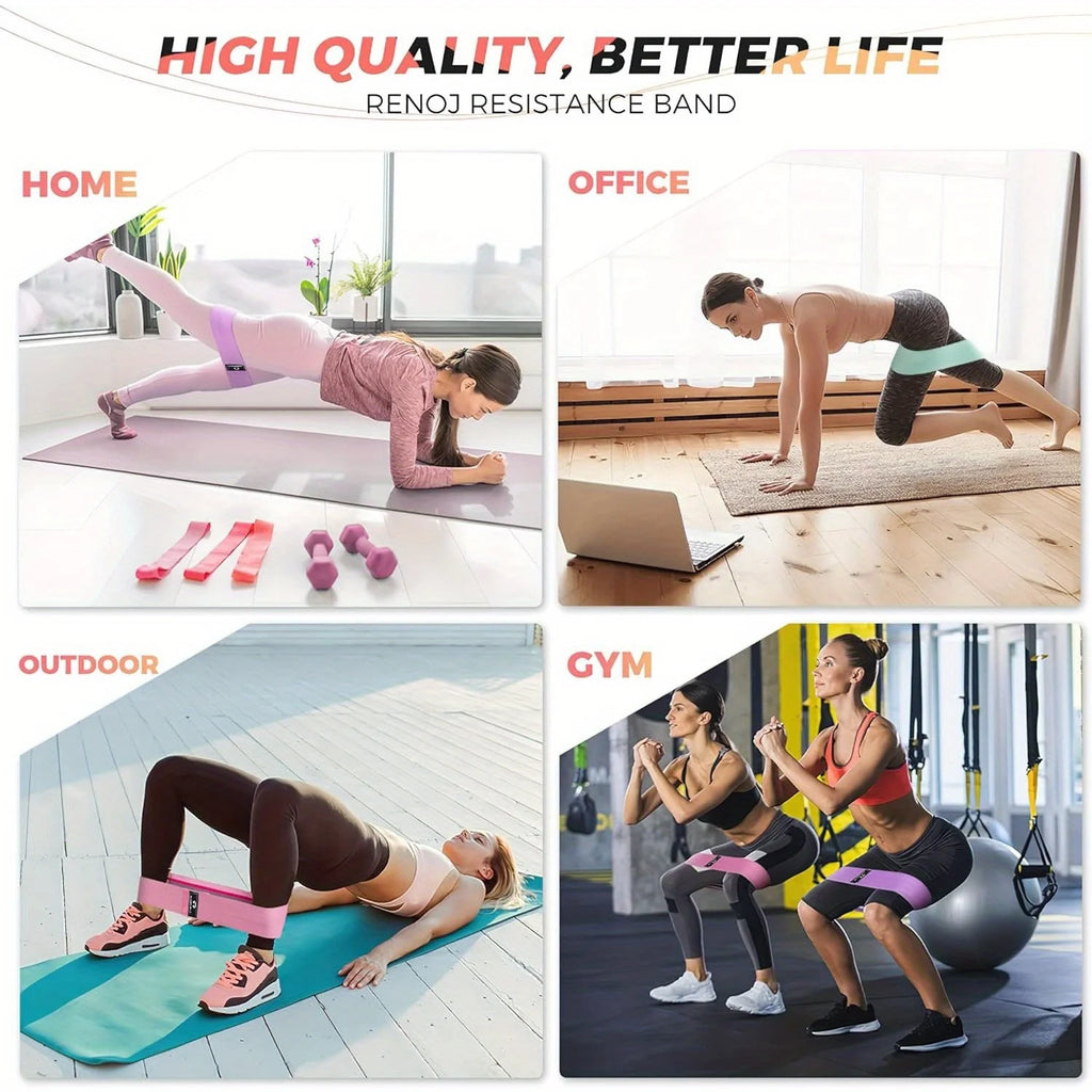 Fabric Resistance Bands Set (Pack of 3)