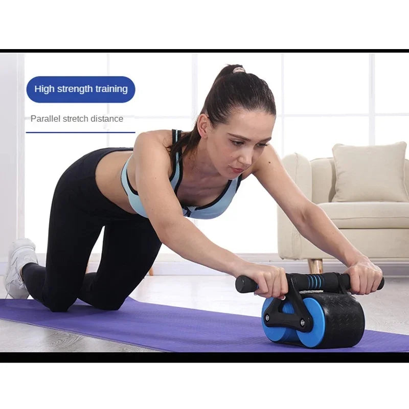 Automatic Rebound Double-Wheel Ab Roller with Knee Pad
